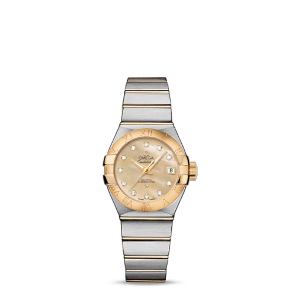 Omega Constellation Co-Axial 27 Brushed Stainless Steel / Yellow Gold / Champagne MOP