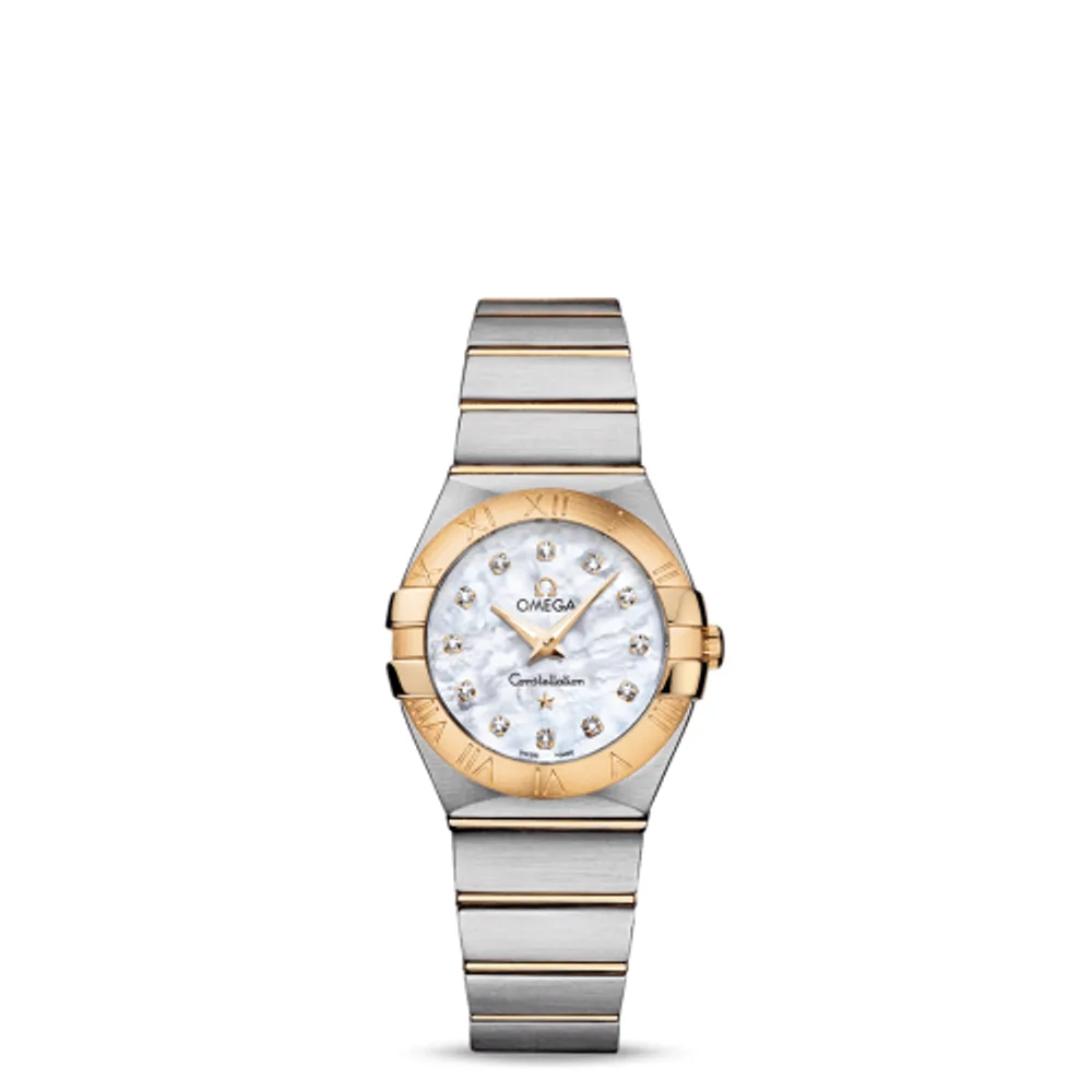 Omega Constellation Quartz 27 Brushed Stainless Steel / Yellow Gold / MOP