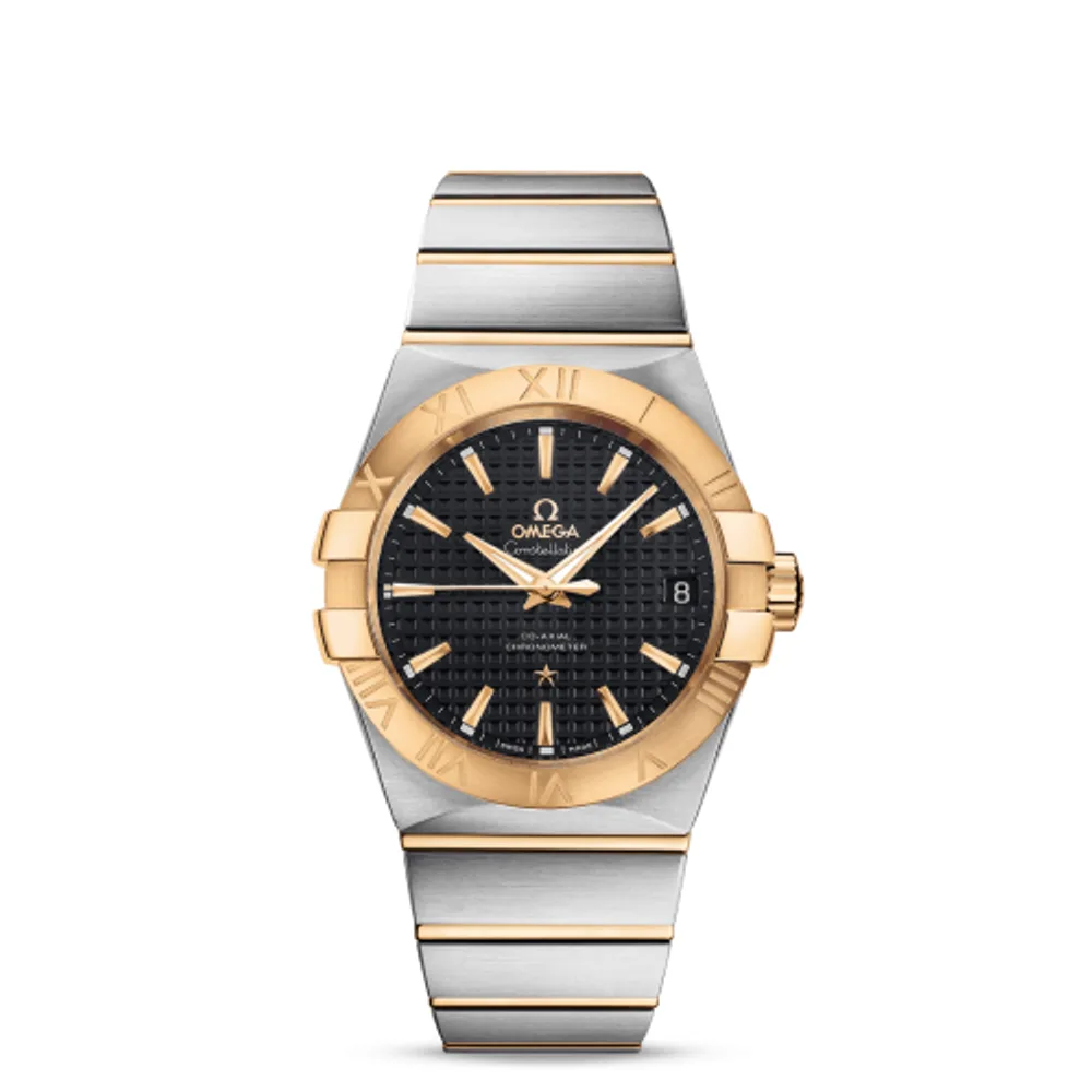 Omega Constellation Co-Axial 38 Stainless Steel / Yellow Gold / Lozenge Black