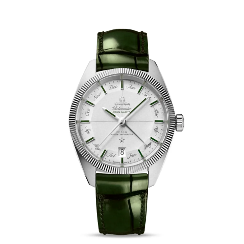 Omega Globemaster Annual Calendar Platinum / Silver / Green