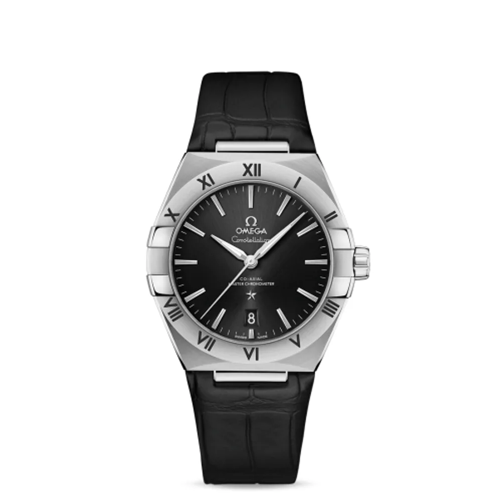 Omega Constellation Master Chronometer 39 Stainless Steel / Black / Alligator