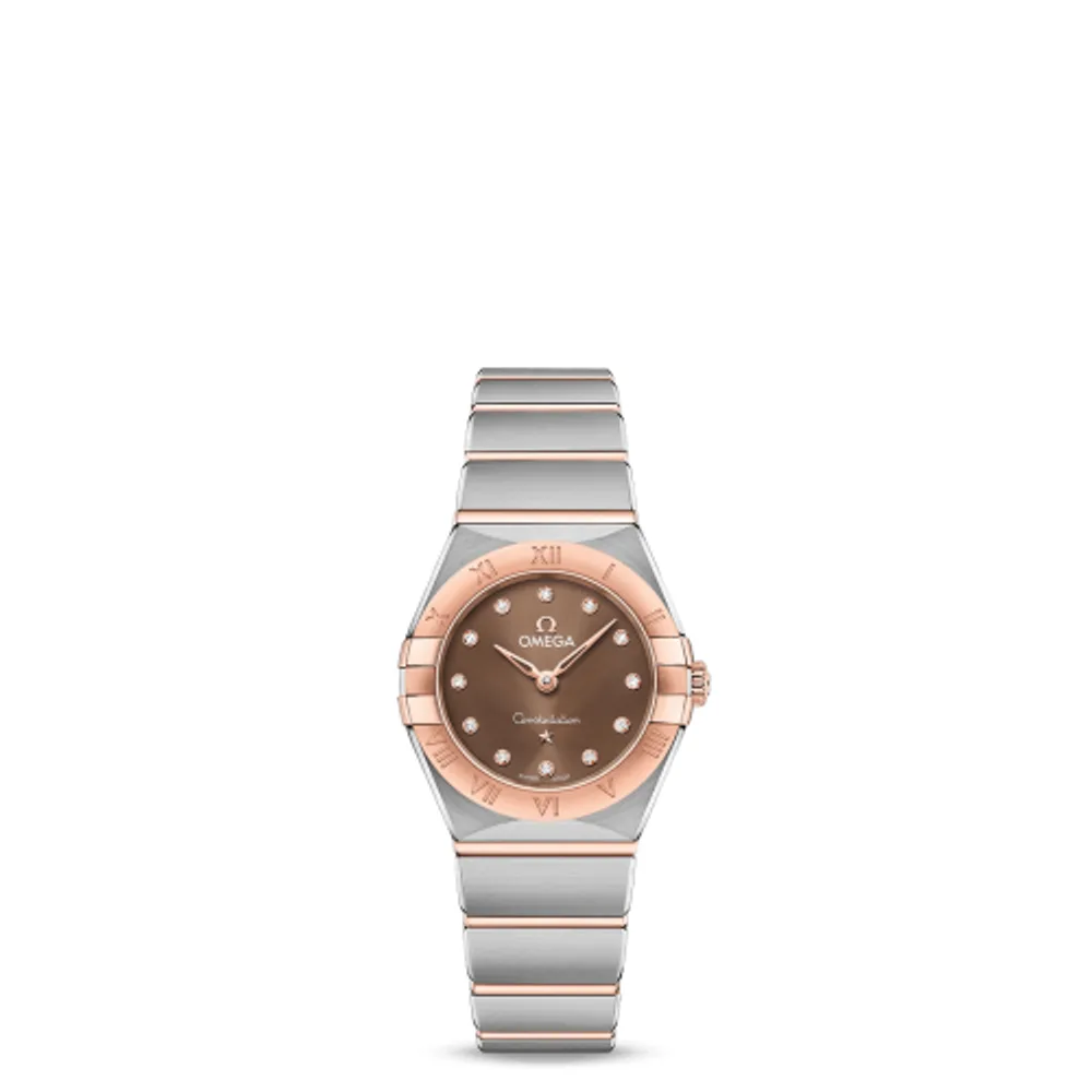 Omega Constellation Manhattan 25 Quartz Stainless Steel / Sedna Gold / Brown - Diamond