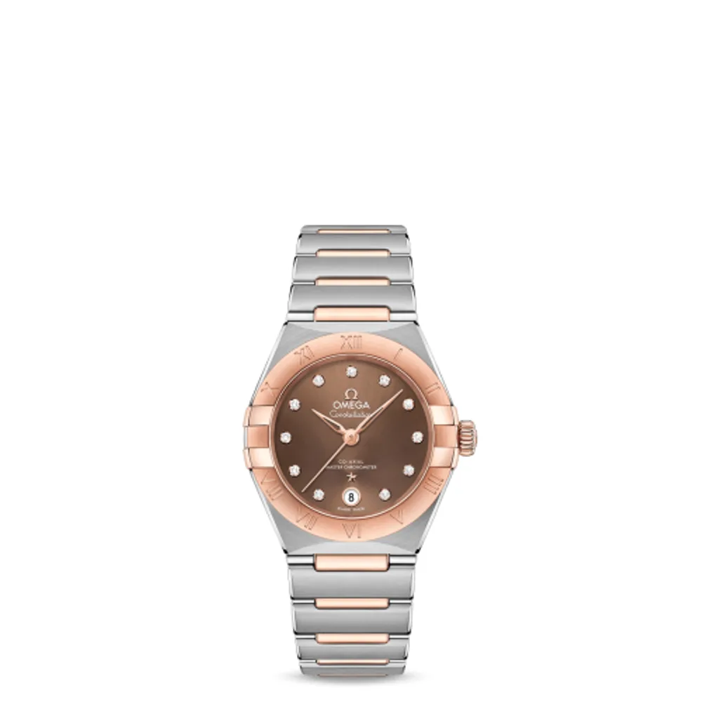 Omega Constellation Manhattan 29 Co-Axial Master Chronometer Stainless Steel / Sedna Gold / Brown Diamond