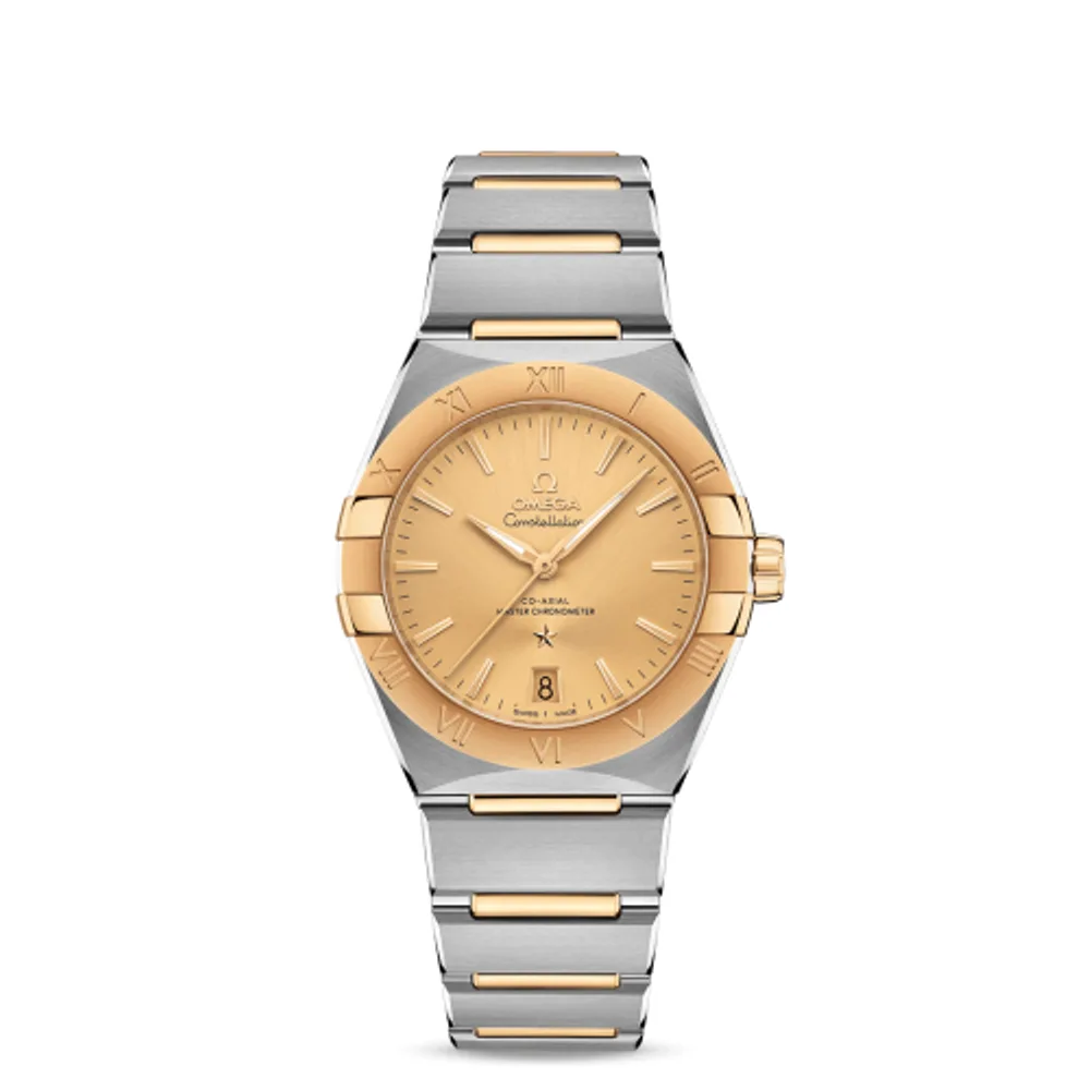 Omega Constellation Master Chronometer 36 Stainless Steel / Yellow Gold / Champagne / Bracelet