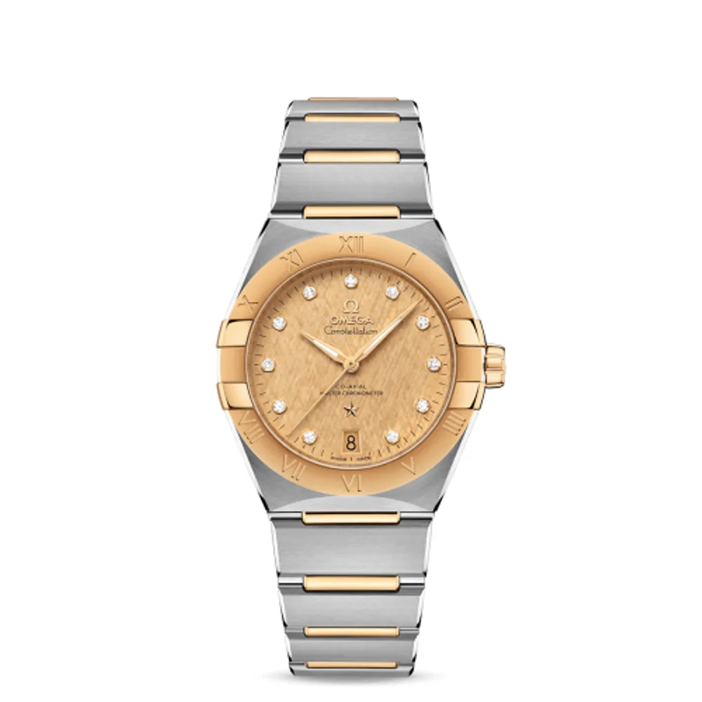 Omega Constellation Master Chronometer 36 Stainless Steel / Yellow Gold / Champagne - Diamond / Bracelet