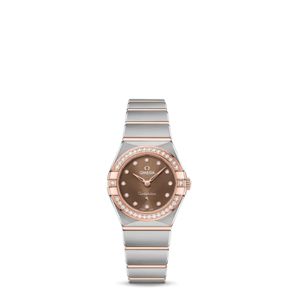 Omega Constellation Manhattan 25 Quartz Stainless Steel / Sedna Gold / Brown - Diamond / Diamond
