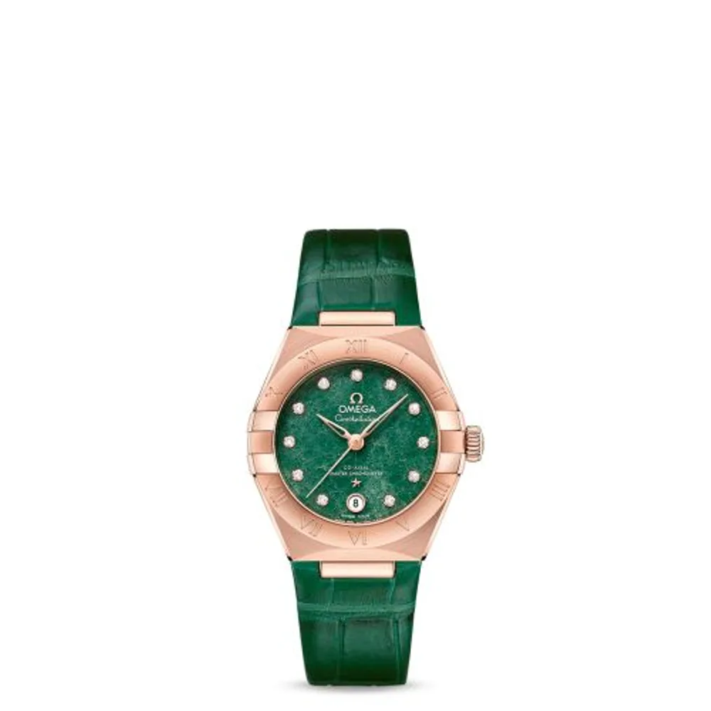 Omega Constellation Manhattan 29 Co-Axial Master Chronometer Sedna Gold / Green Aventurine