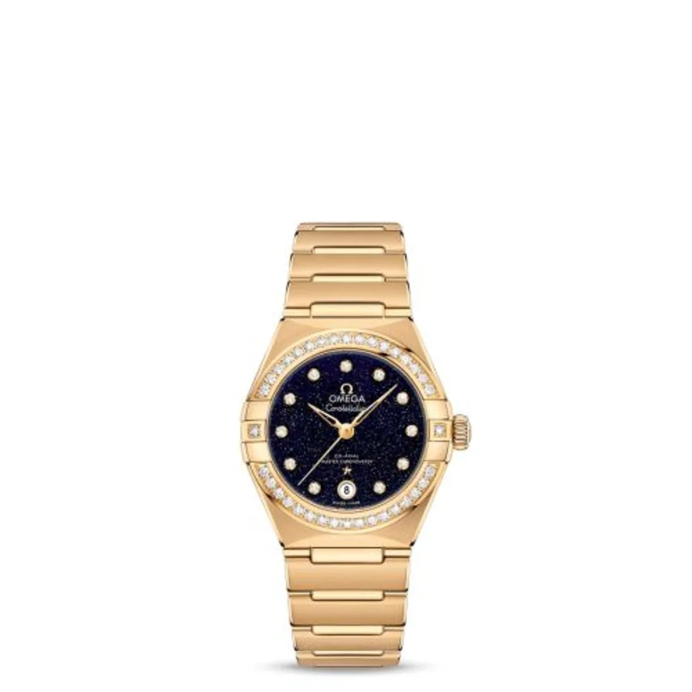 Omega Constellation Manhattan 29 Co-Axial Master Chronometer Yellow Gold / Aventurine / Diamond