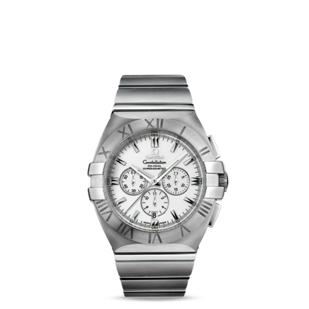 Omega Constellation Co-Axial 41 Chronograph Double Eagle Stainless Steel / White / Bracelet