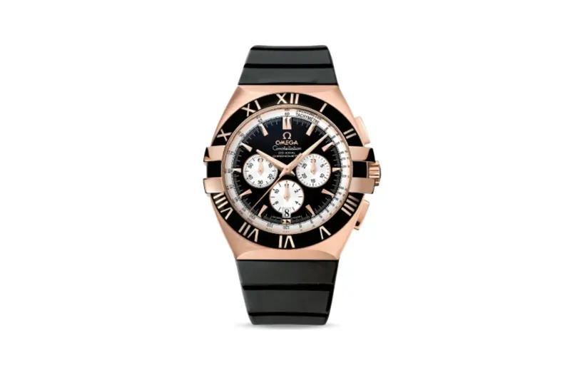Omega Constellation Co-Axial 41 Chronograph Double Eagle Red Gold / Black / Rubber
