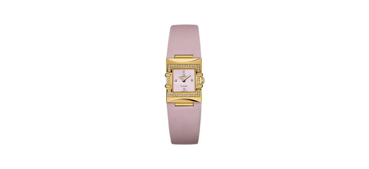 Omega Constellation Quadra Quartz 19.3 Yellow Gold - Diamond / Pink MOP