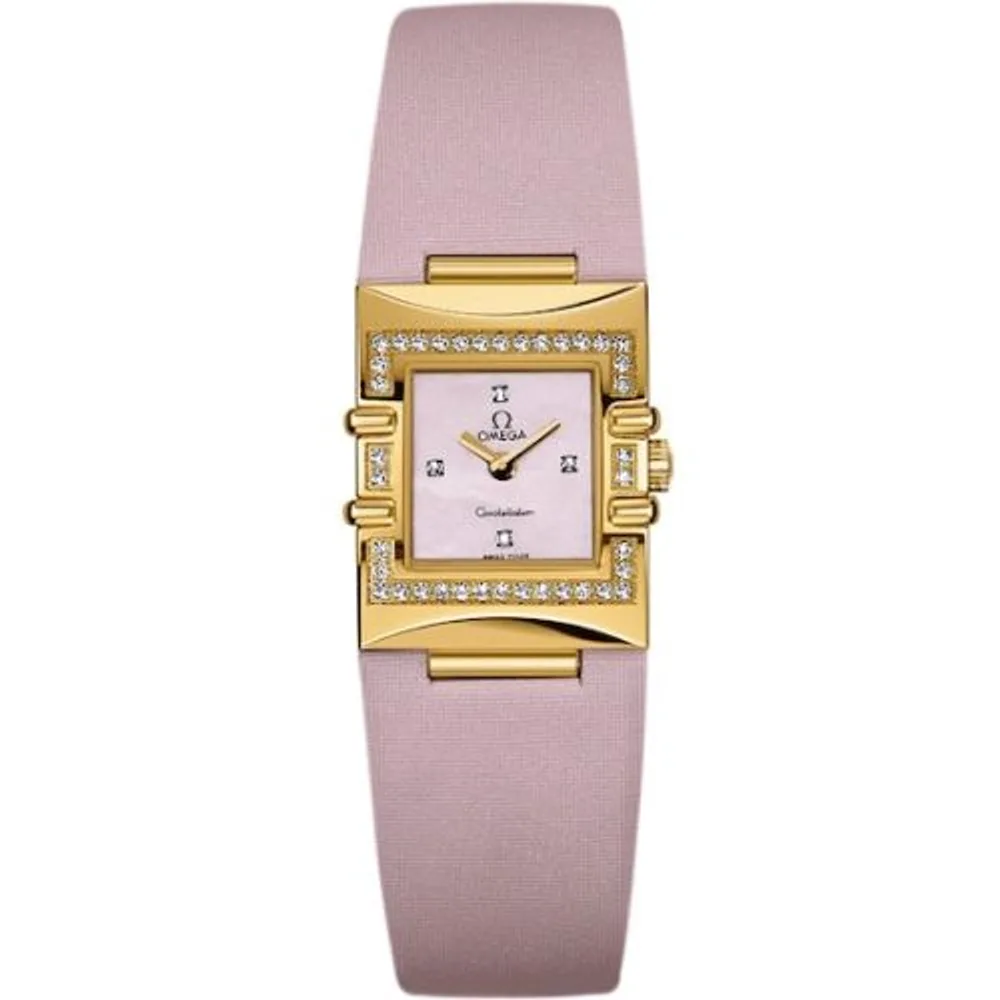 Omega Constellation Quadra Quartz 19.3 Yellow Gold - Diamond / Pink MOP