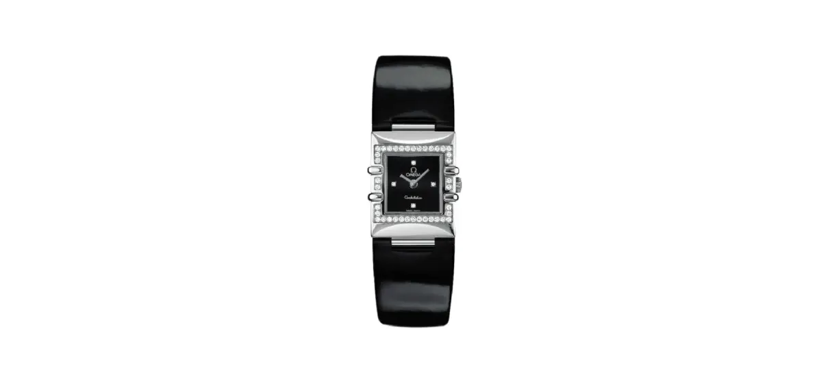 Omega Constellation Quadra Quartz 19.3 Stainless Steel - Diamond / Black / Strap