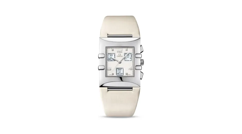 Omega Constellation Quadra Quartz 28 Chronograph Stainless Steel / White / Fabric