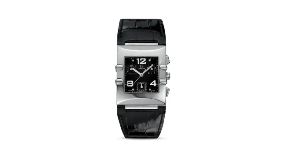 Omega Constellation Quadra Quartz 28 Chronograph Stainless Steel / Black / Alligator