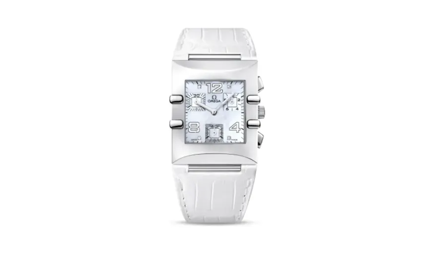 Omega Constellation Quadra Quartz 28 Chronograph Stainless Steel / MOP/ Alligator