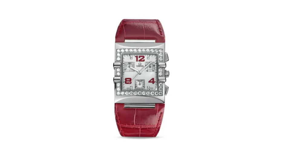 Omega Constellation Quadra Quartz 28 Chronograph Stainless Steel / Diamond / MOP/ Alligator