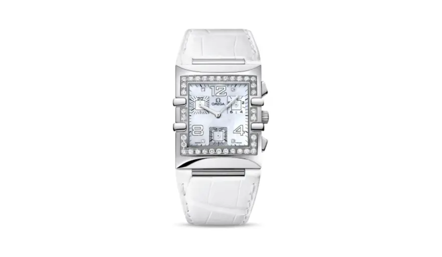 Omega Constellation Quadra Quartz 28 Chronograph Stainless Steel / Diamond / MOP/ Alligator