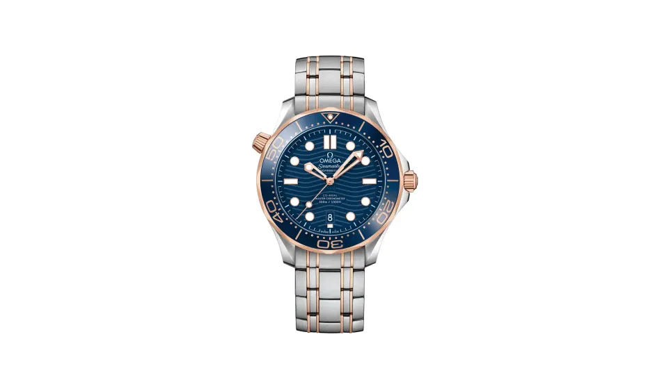 Omega Seamaster Diver 300M 42 mm, steel ‑ Sedna™ gold on steel ‑ Sedna™ gold