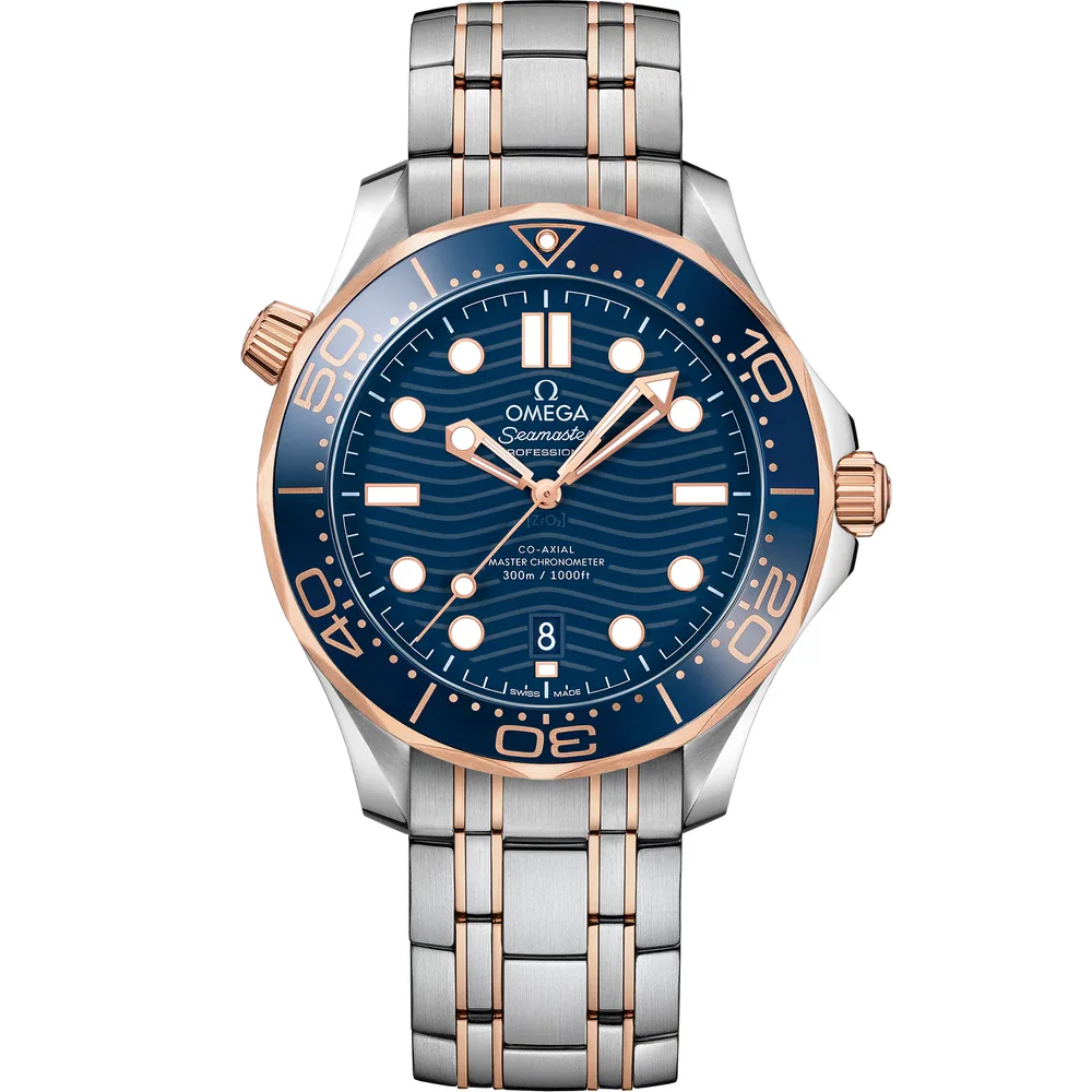 Omega Seamaster Diver 300M 42 mm, steel ‑ Sedna™ gold on steel ‑ Sedna™ gold
