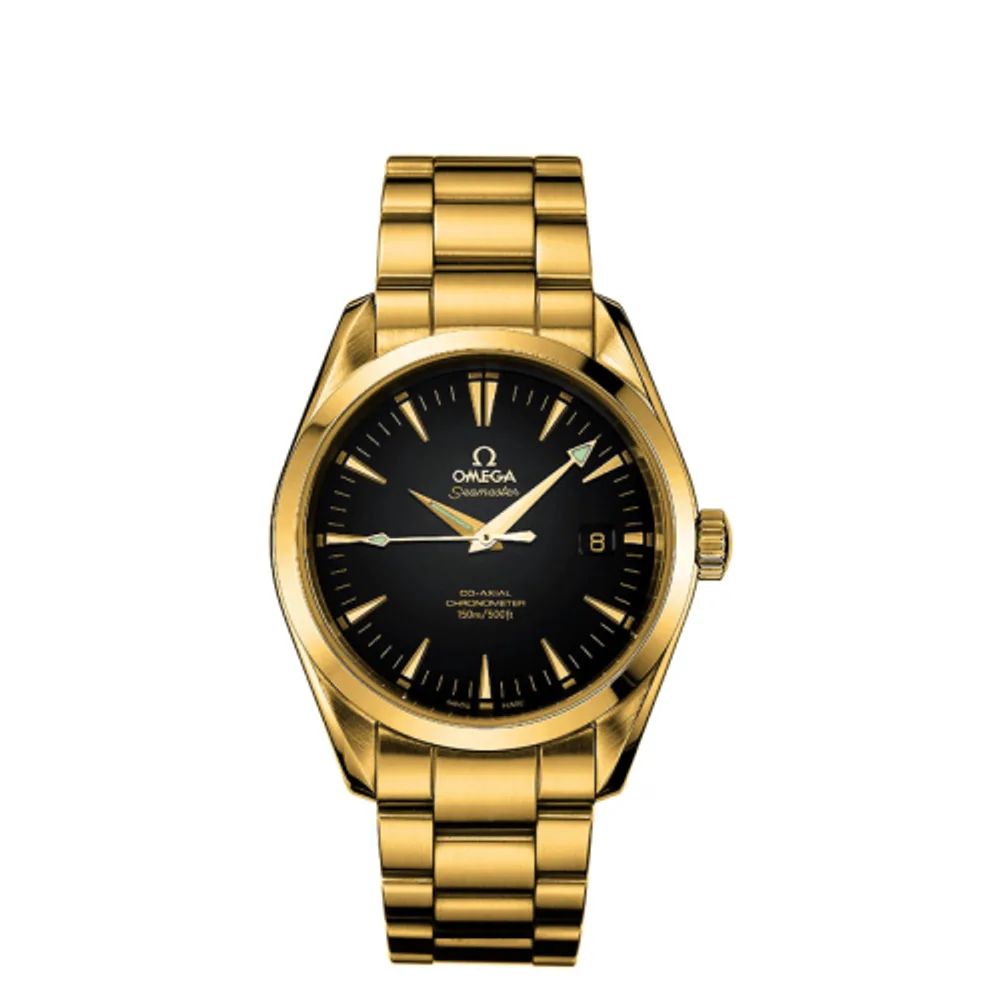 Omega Seamaster Aqua Terra 150M Co-Axial 39.2 Yellow Gold / Black / Bracelet