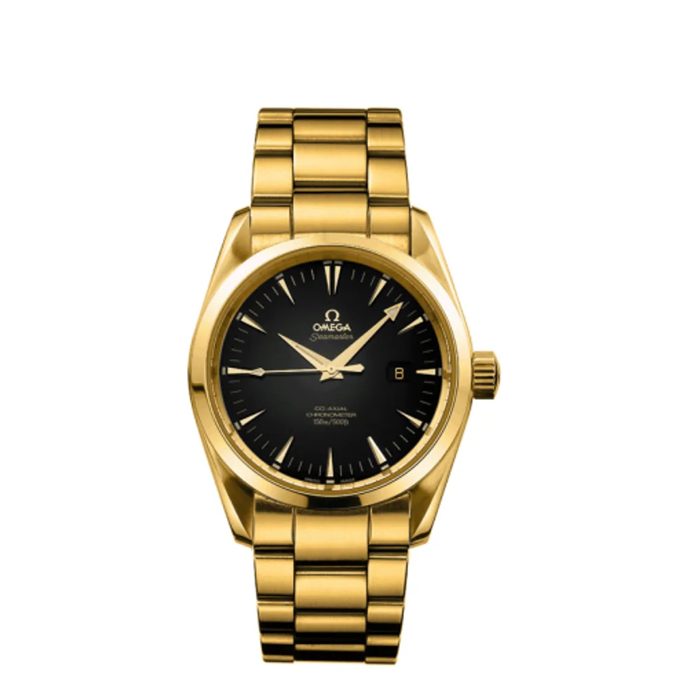 Omega Seamaster Aqua Terra 150M Co-Axial 36.2 Yellow Gold / Black / Bracelet