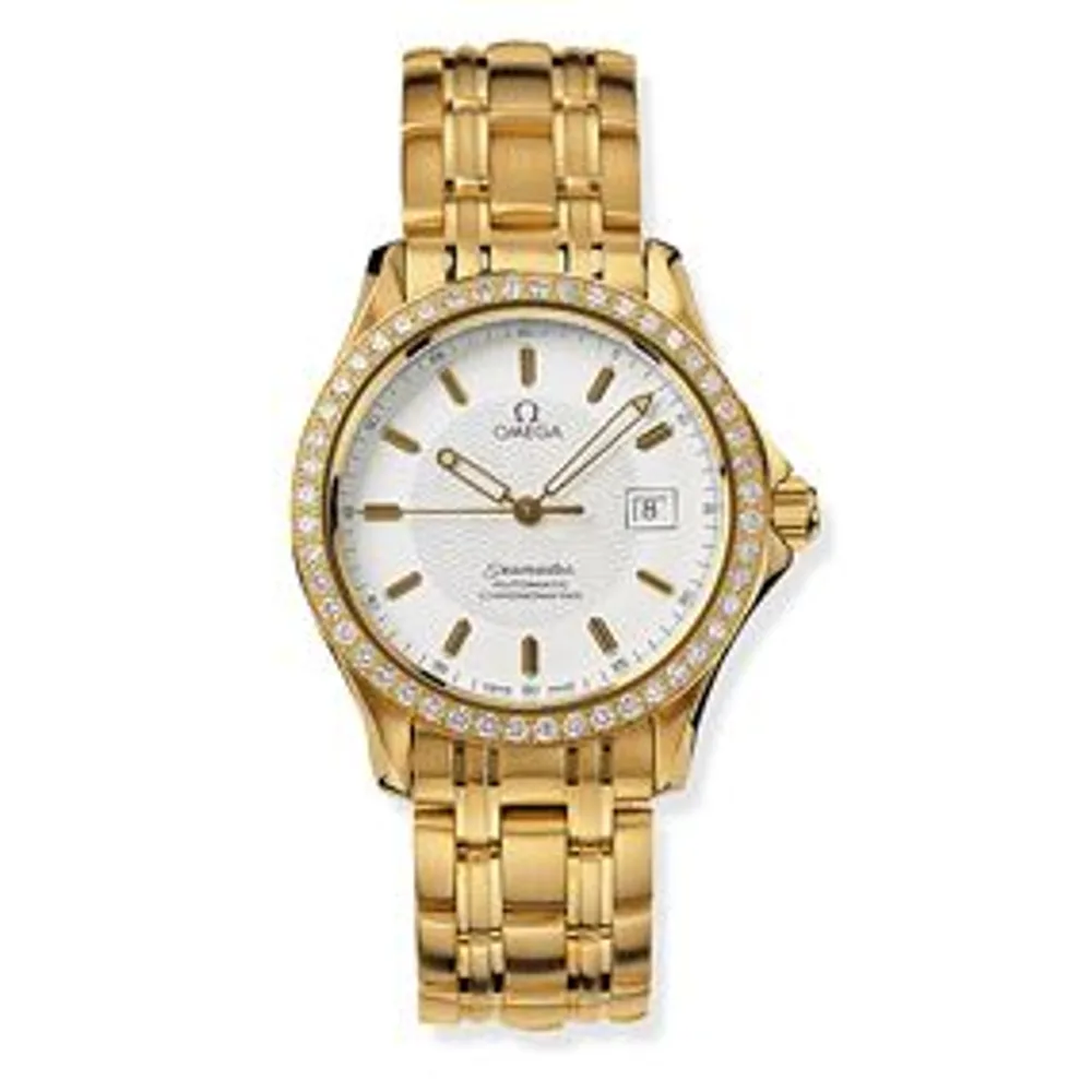 Omega Seamaster 120M Automatic 36.25 Yellow Gold / Diamond / White