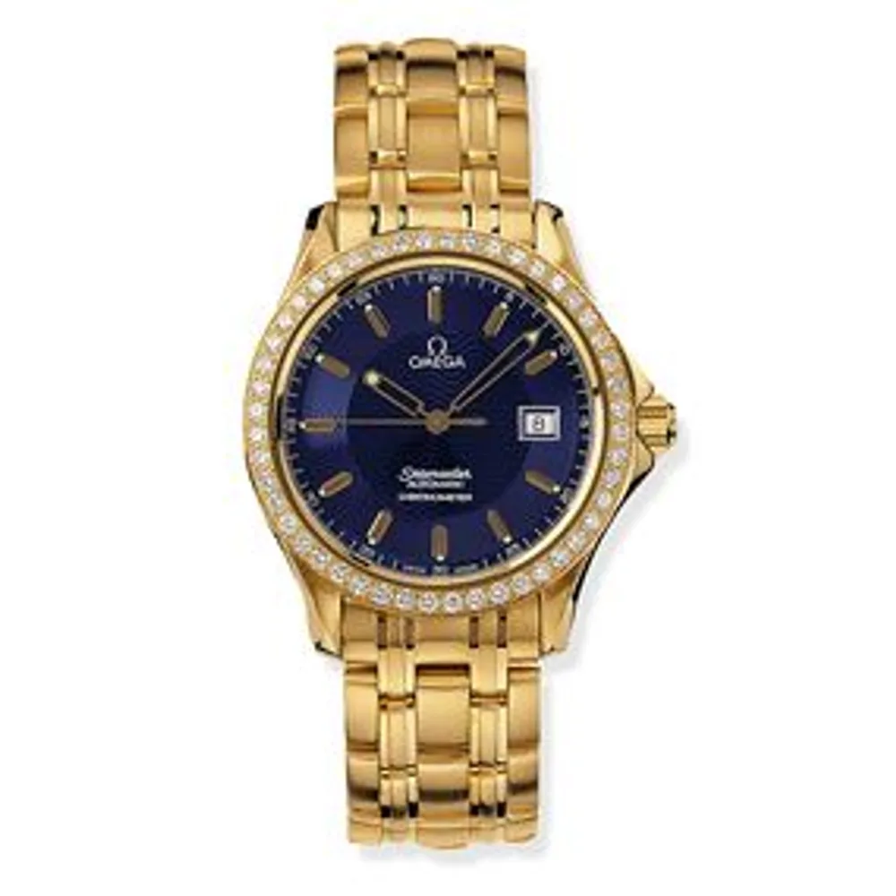 Omega Seamaster 120M Automatic 36.25 Yellow Gold / Diamond / Blue