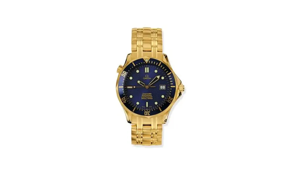Omega Seamaster Diver 300M Automatic 41 Yellow Gold / Blue / Bracelet / Bond