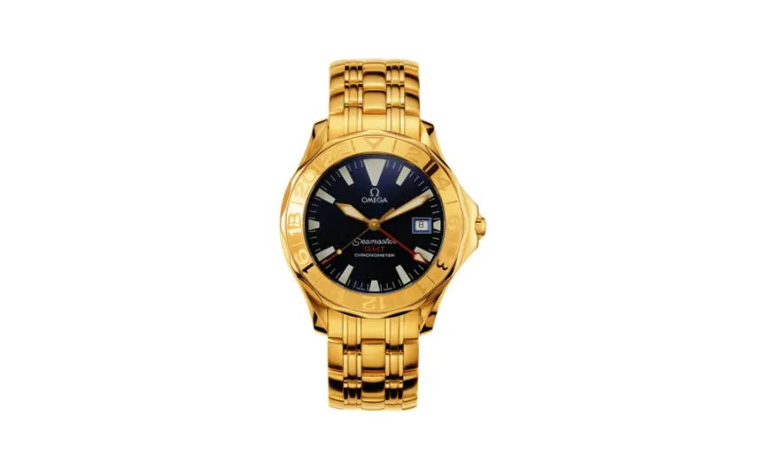 Omega Seamaster Diver 300M Automatic 41 GMT Yellow Gold / Blue / Bracelet