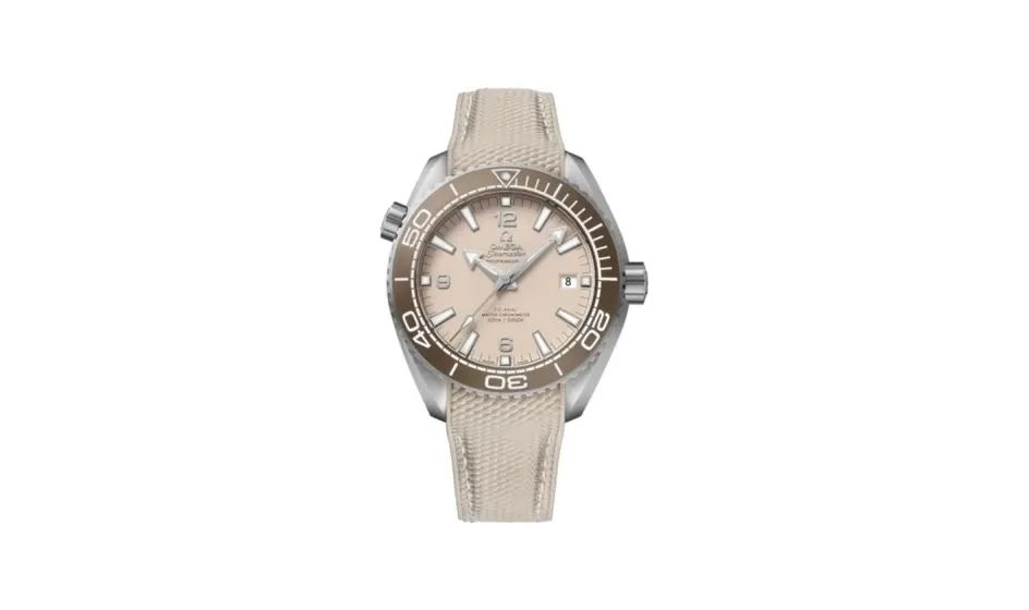 Omega Seamaster Planet Ocean 600M Co-Axial 43.5 Master Chronometer Stainless Steel / Beige / Rubber