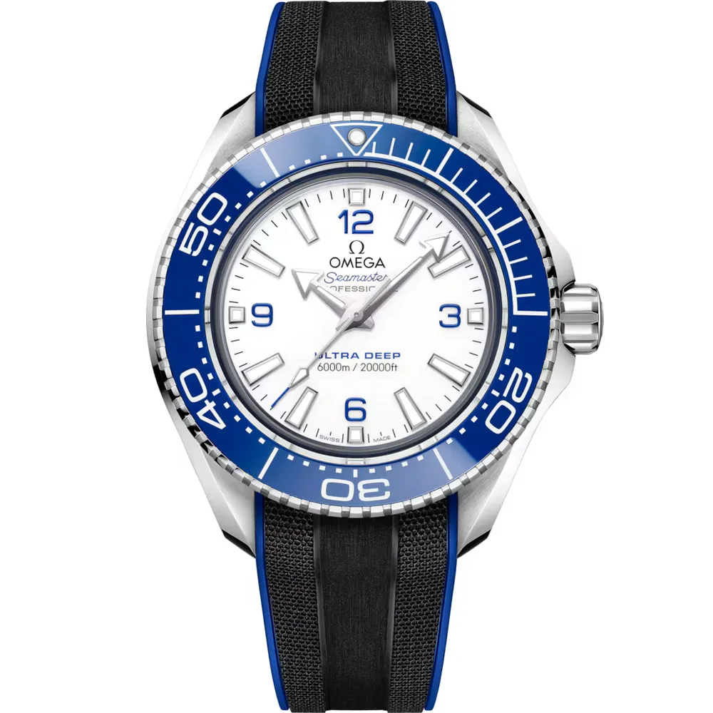 Omega Seamaster Planet Ocean 6000M Ultra Deep 45.5 mm, O-MEGASTEEL on rubber strap