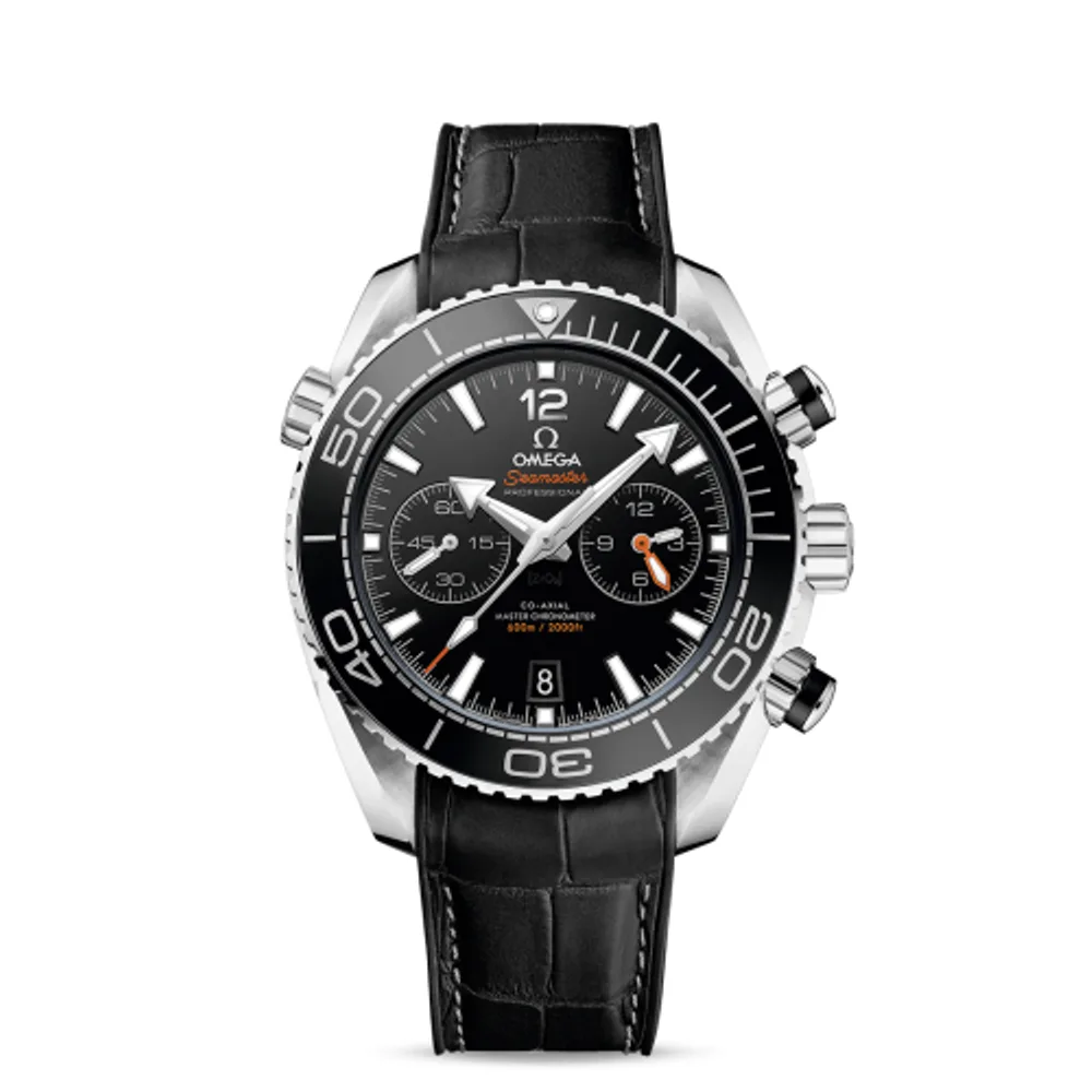 Omega Seamaster Planet Ocean 600M Co-Axial 45.5 Master Chronometer Chronograph Stainless Steel / Black / Alligator