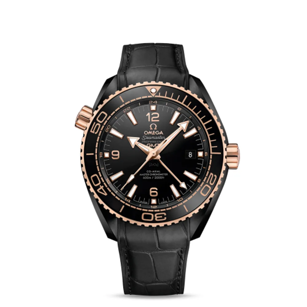 Omega Seamaster Planet Ocean 600M Co-Axial 45.5 Master Chronometer GMT Deep Black Sedna