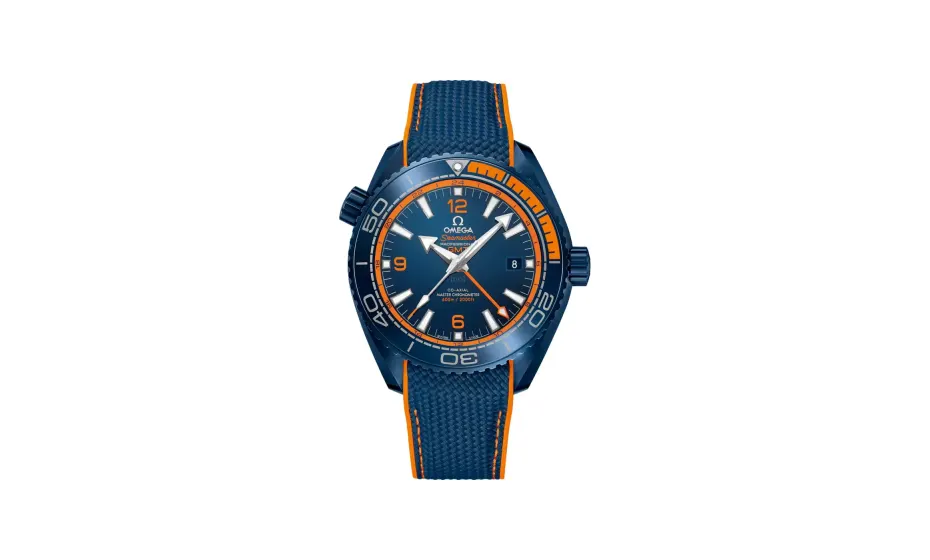 Omega Seamaster Planet Ocean 600M 45.5 mm, blue ceramic on rubber strap