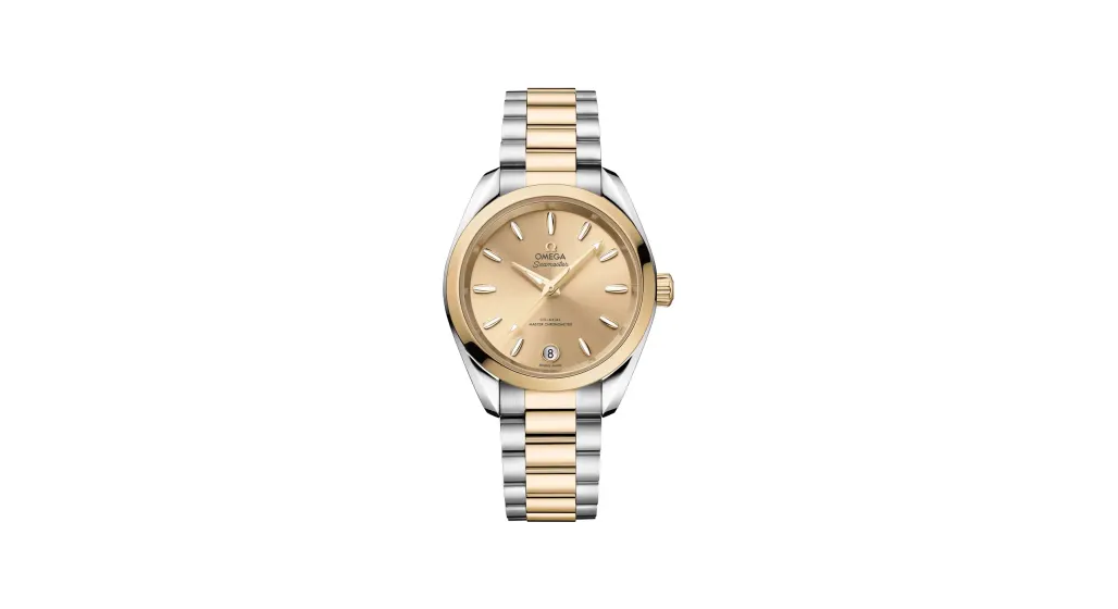 Omega Seamaster Aqua Terra Shades 34 mm, steel ‑ Moonshine™ gold on steel ‑ Moonshine™ gold