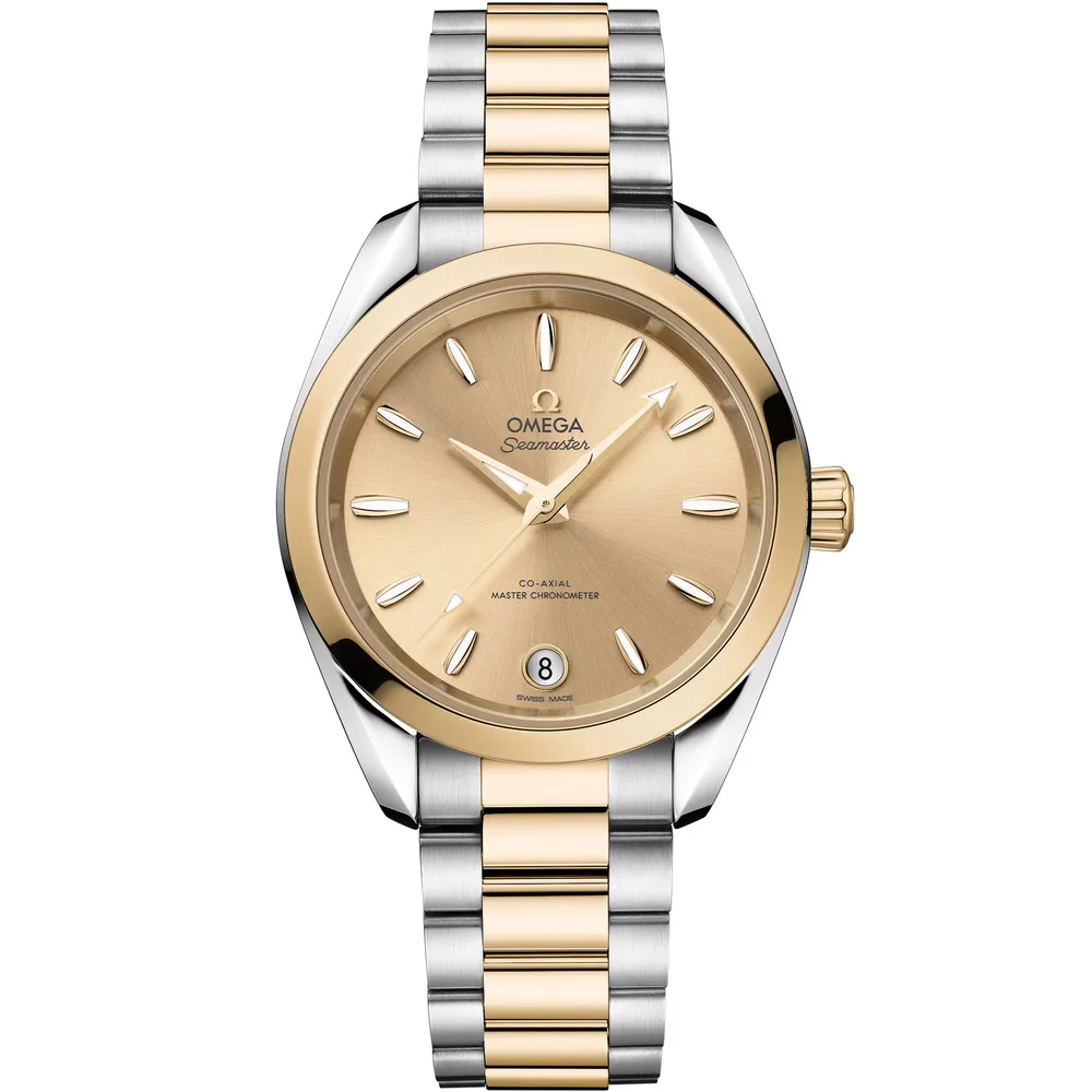 Omega Seamaster Aqua Terra Shades 34 mm, steel ‑ Moonshine™ gold on steel ‑ Moonshine™ gold