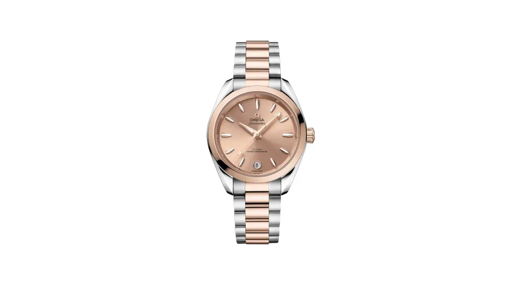 Omega Seamaster Aqua Terra Shades 34 mm, steel ‑ Sedna™ gold on steel ‑ Sedna™ gold