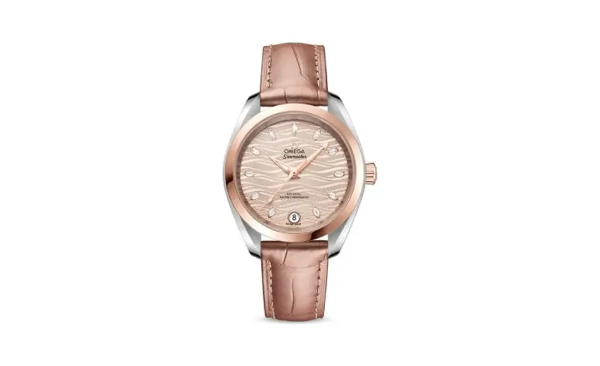 Omega Seamaster Aqua Terra 150M Master Chronometer 34 Stainless Steel / Sedna Gold / Grey - Diamond / Alligator