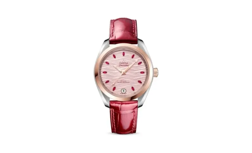 Omega Seamaster Aqua Terra 150M Master Chronometer 34 Stainless Steel / Sedna Gold / Pink - Ruby / Alligator