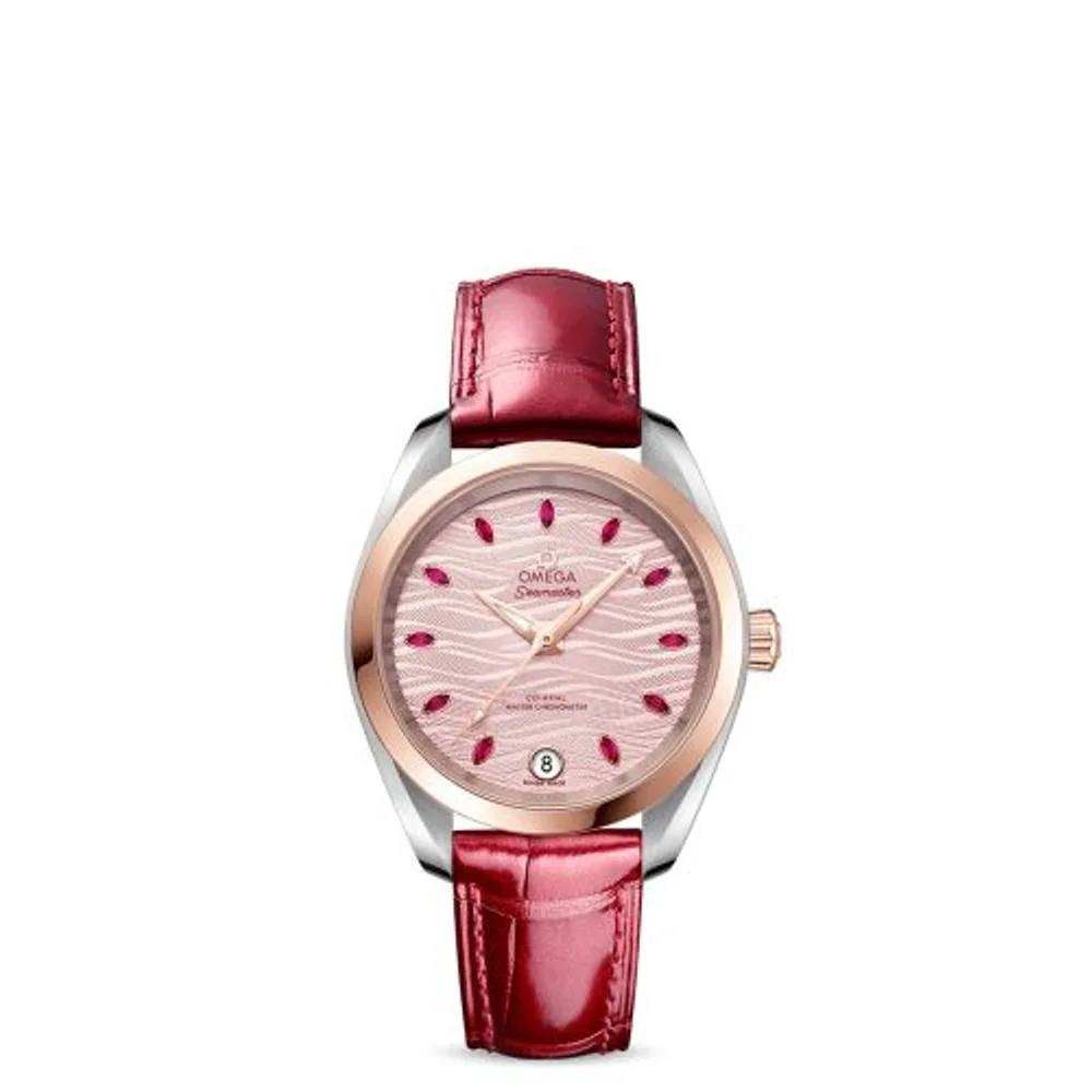 Omega Seamaster Aqua Terra 150M Master Chronometer 34 Stainless Steel / Sedna Gold / Pink - Ruby / Alligator