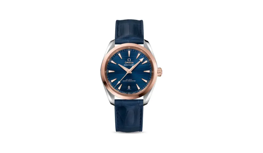 Omega Seamaster Aqua Terra 150M Master Chronometer 38 Stainless Steel / Sedna Gold / Blue / Alligator