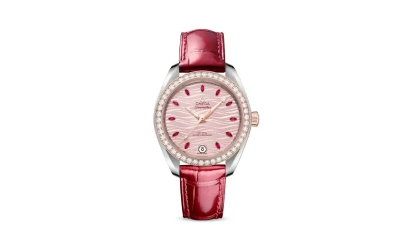 Omega Seamaster Aqua Terra 150M Master Chronometer 34 Stainless Steel / Sedna Gold / Diamond / Pink - Ruby / Alligator