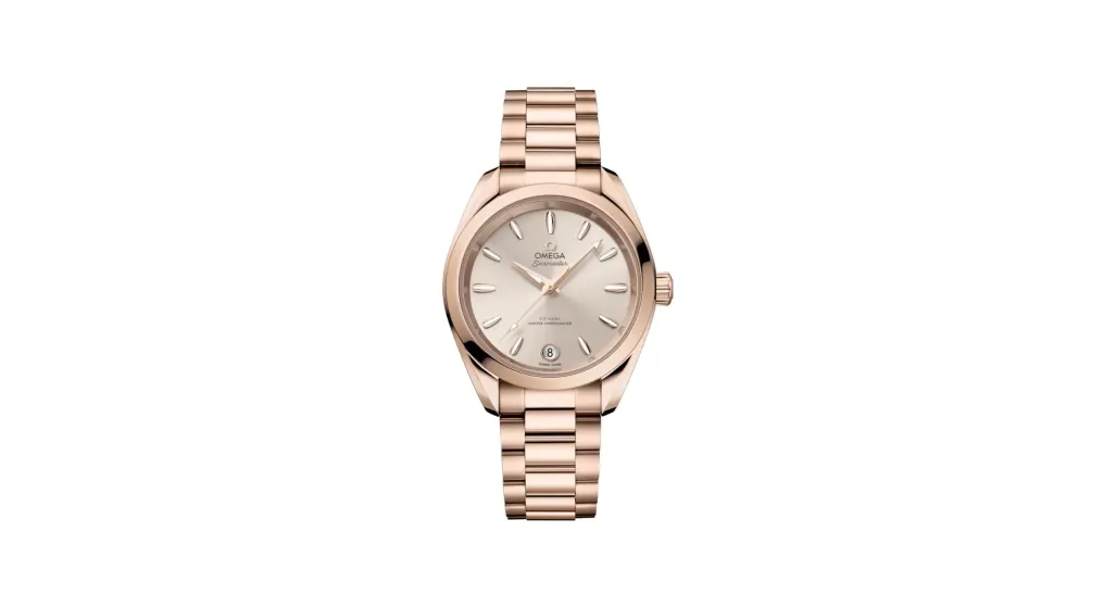 Omega Seamaster Aqua Terra Shades 34 mm, Sedna™ gold on Sedna™ gold