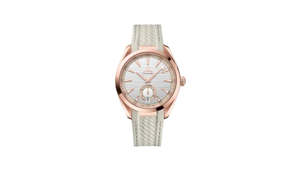 Omega Seamaster Aqua Terra 150M 41 mm, Sedna™ gold on rubber strap