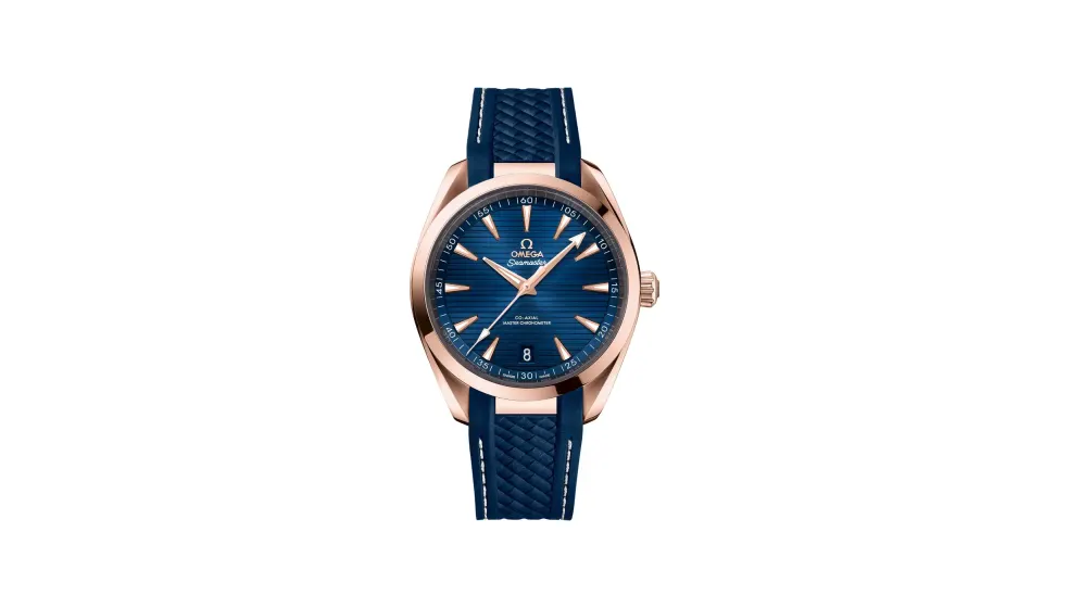 Omega Seamaster Aqua Terra 150M 41 mm, Sedna™ gold on rubber strap