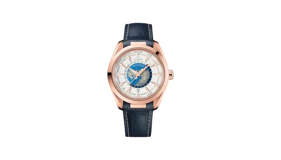 Omega Seamaster Aqua Terra 150M 43 mm, Sedna gold on leather strap