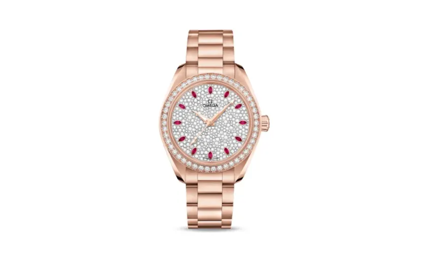 Omega Seamaster Aqua Terra 150M Master Chronometer 34 Sedna Gold / Diamond / Snow Ruby / Bracelet