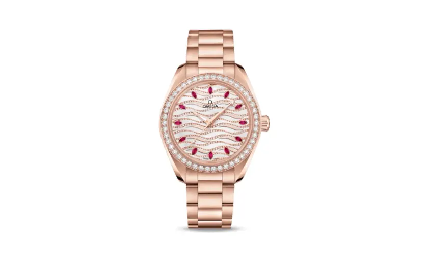 Omega Seamaster Aqua Terra 150M Master Chronometer 34 Sedna Gold / Diamond / Wave Ruby / Bracelet