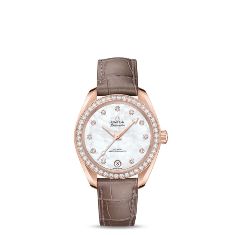 Omega Seamaster Aqua Terra 150M Master Chronometer 34 Sedna Gold / Diamond / MOP / Alligator